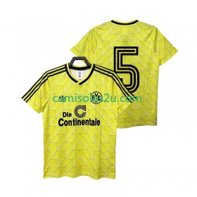 Camisolas de futebol Borussia Dortmund 5 1989 Retro Equipamento Principal 1988 Manga Curta